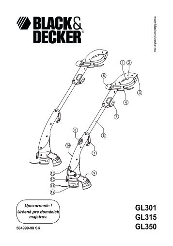 BlackandDecker Tagliabordi A Filo- Gl301 - Type 1 - Instruction Manual (Slovacco)