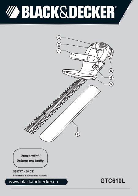 BlackandDecker Tagliasiepi Sen Cavo- Gtc610l - Type H1 - Instruction Manual (Czech)