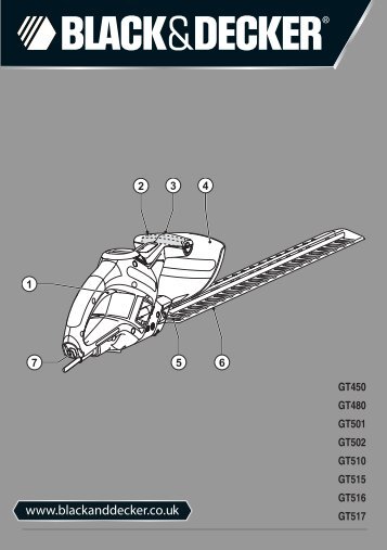 BlackandDecker Hedgetrimmer- Gt501 - Type 2 - Instruction Manual (Inglese)