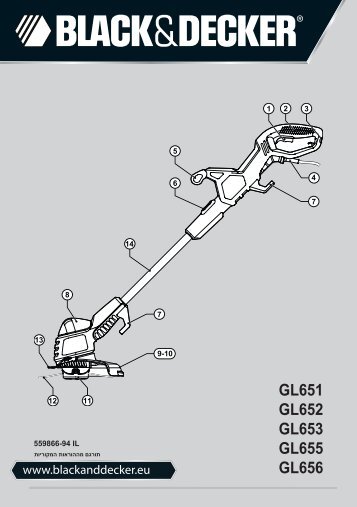 BlackandDecker Tagliabordi A Filo- Gl653 - Type 2 - 3 - Instruction Manual (Israele)