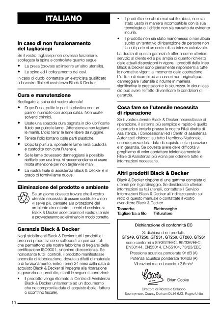 BlackandDecker Hedgetrimmer- Gt261s - Type 4 - Instruction Manual (Europeo)