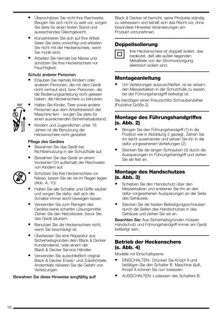 BlackandDecker Hedgetrimmer- Gt430 - Type 1 - Instruction Manual (Europeo)