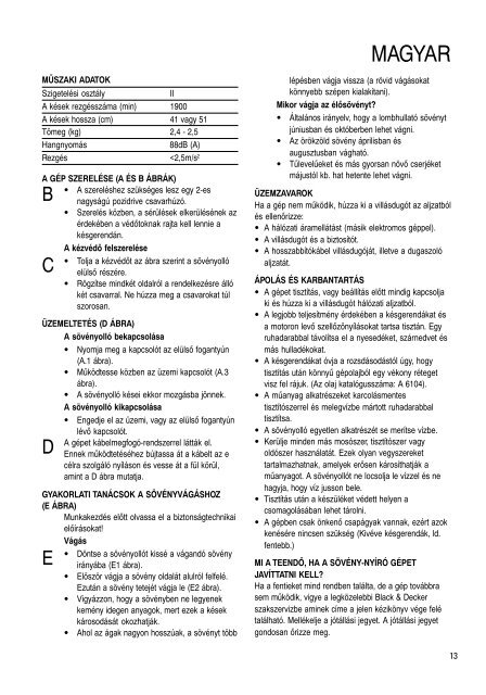 BlackandDecker Hedgetrimmer- Gt261s - Type 4 - Instruction Manual (Europeo Orientale)