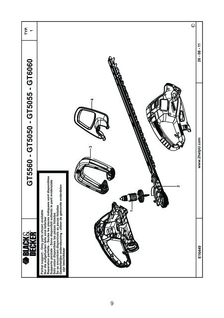 BlackandDecker Hedgetrimmer- Gt5050 - Type 1 - Instruction Manual (Turco)