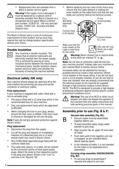 BlackandDecker Soffiatore- Gw225 - Type 5 - Instruction Manual (Inglese)