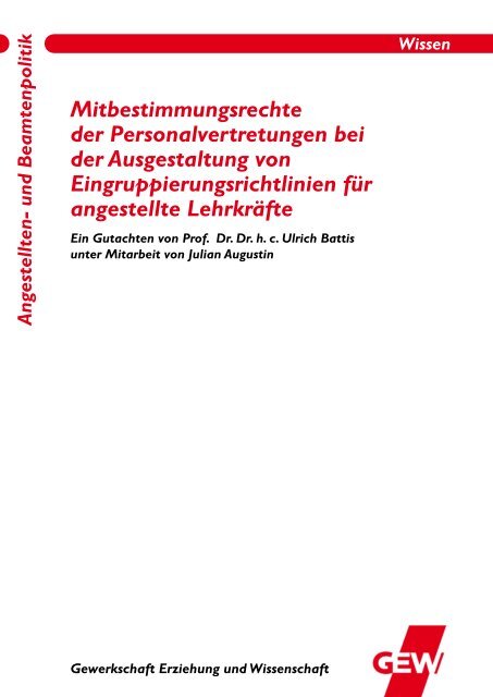 Mitbestimmungsrechte der Personalvertretungen bei der - GEW