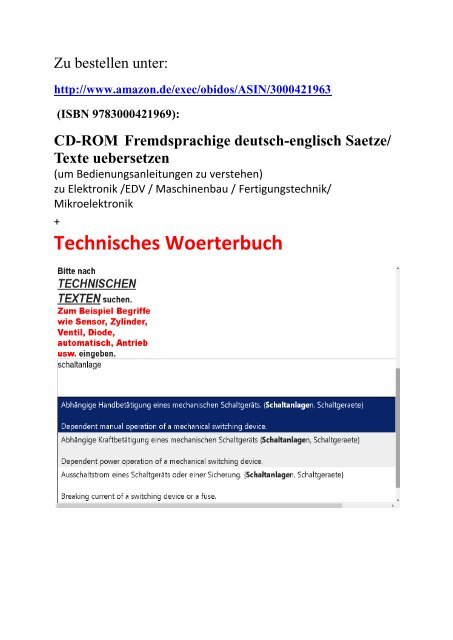 2. Auflage zu CD-ROM deutsch-englisch en-de Wortschatz-Uebersetzungen  Kfz-Mechatronik