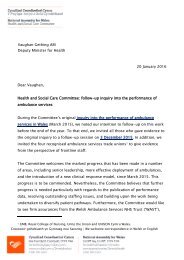Follow-up letter to the Deputy Minister for Health