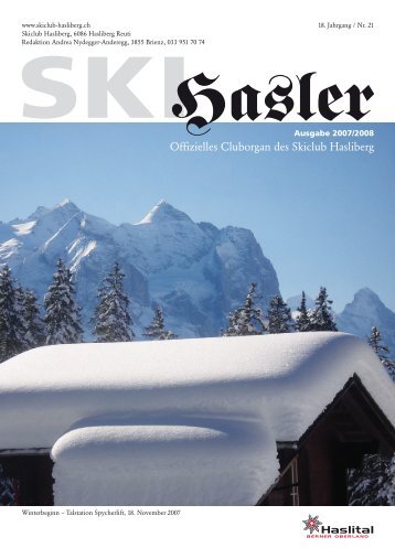 Skihasler Nr. 21 - 2008 - Skiclub Hasliberg