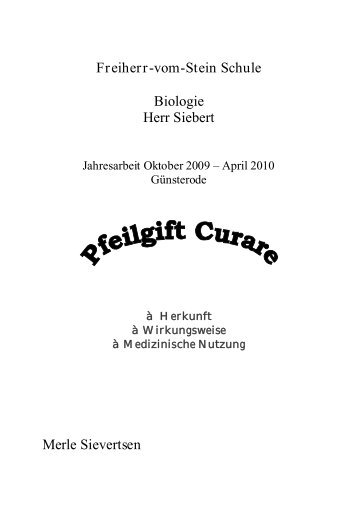 Pfeilgift Curare - Freiherr-vom-Stein-Schule