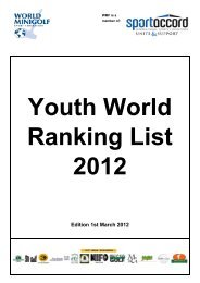 World-Ranking-List for Junior-Boys - World minigolf sport federation