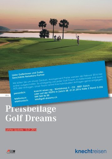 Golf Dreams 2016 - Preisbeilage