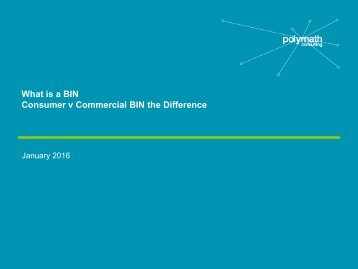 What is a BIN Consumer v Commercial BIN the Difference