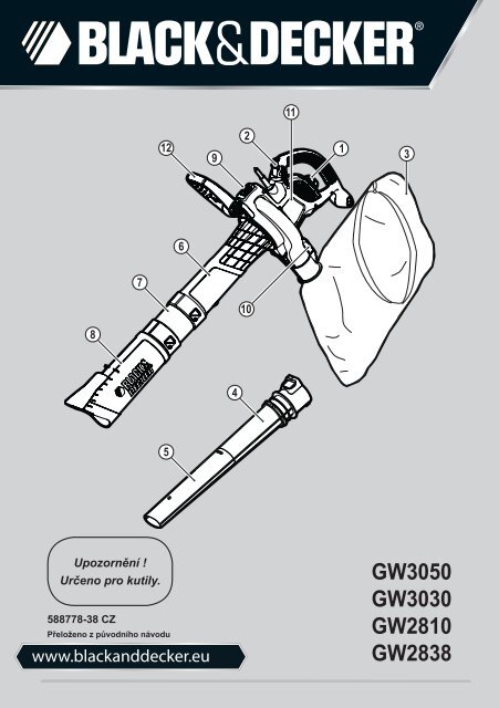 BlackandDecker Soffiante Depress- Gw2810 - Type 1 - Instruction Manual (Czech)