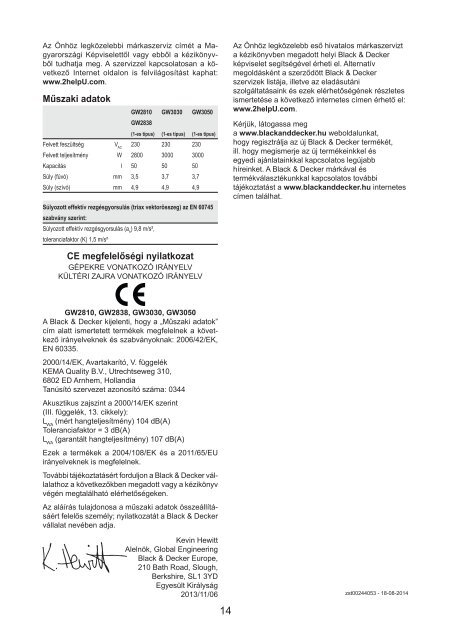 BlackandDecker Soffiante Depress- Gw2810 - Type 1 - Instruction Manual (Ungheria)