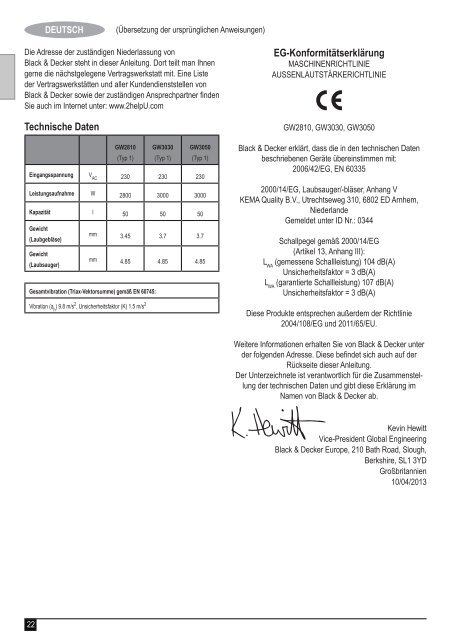 BlackandDecker Soffiante Depress- Gw2810 - Type 1 - Instruction Manual (Europeo)