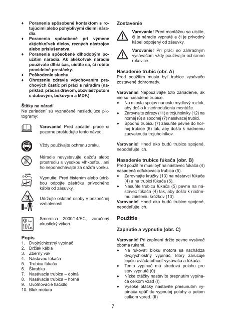 BlackandDecker Soffiante Depress- Gw2600 - Type 5 - Instruction Manual (Slovacco)