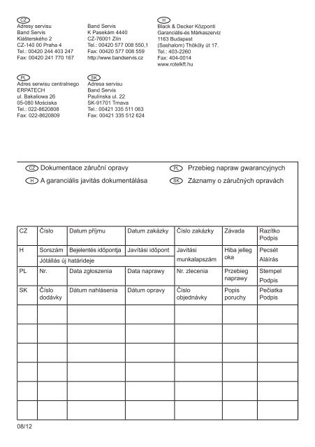 BlackandDecker Soffiante Depress- Gwc1800 - Type H1 - Instruction Manual (Slovacco)