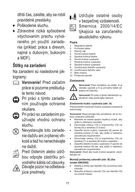 BlackandDecker Soffiante Depress- Gw2838 - Type 1 - Instruction Manual (Slovacco)