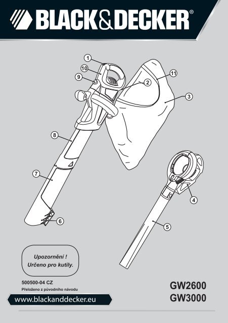 BlackandDecker Soffiatore- Gw3000 - Type 5 - Instruction Manual (Czech)