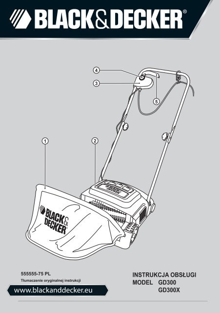 BlackandDecker Rastrello- Gd300x - Type 1 - Instruction Manual (Polonia)