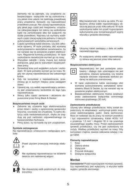 BlackandDecker Rastrello- Gd300x - Type 1 - Instruction Manual (Polonia)