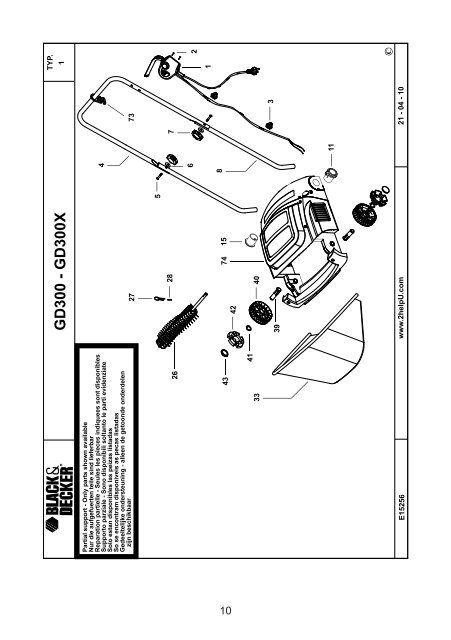 BlackandDecker Rastrello- Gd300x - Type 1 - Instruction Manual (Romania)