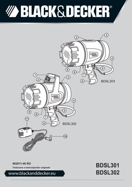 BlackandDecker Faretto- Bdsl301 - Type 1 - Instruction Manual (Romania)