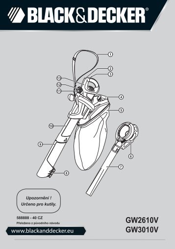 BlackandDecker Soffiatore- Gw3010v - Type 1 - Instruction Manual (Czech)