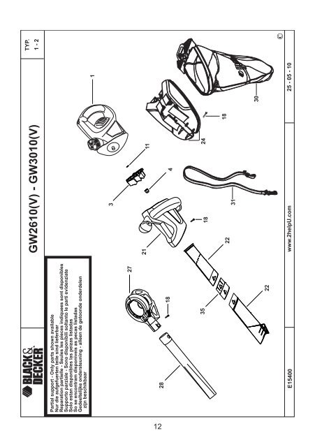 BlackandDecker Soffiatore- Gw3010v - Type 1 - Instruction Manual (Czech)