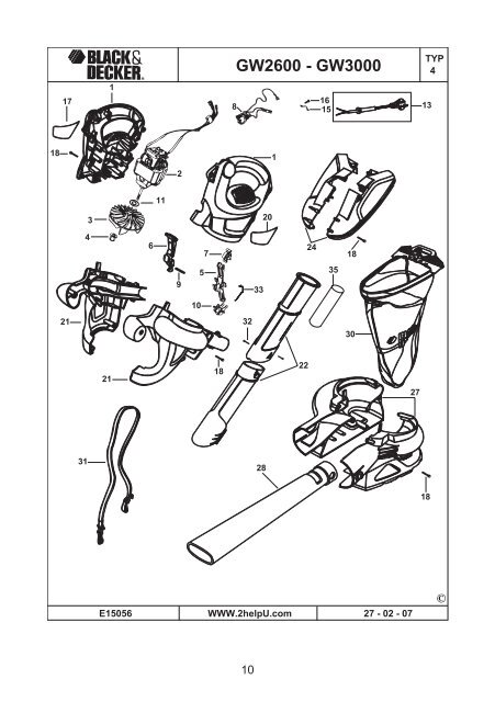 BlackandDecker Soffiatore- Gw3000 - Type 5 - Instruction Manual (Israele)