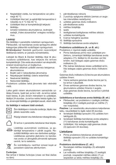 BlackandDecker Faretto- Bdsl301 - Type 1 - Instruction Manual (Lettonia)