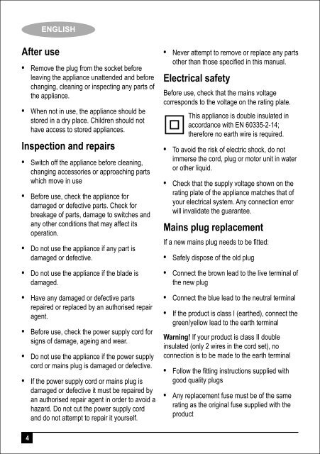 BlackandDecker Frullatore- Bx275 - Type 1 - Instruction Manual