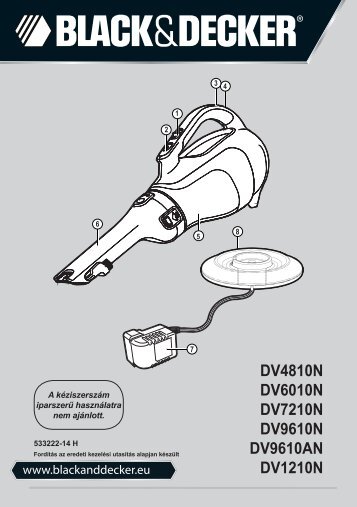 BlackandDecker Aspiratori Ricaricabili Portatili- Dv1210n - Type H1 - Instruction Manual (Ungheria)