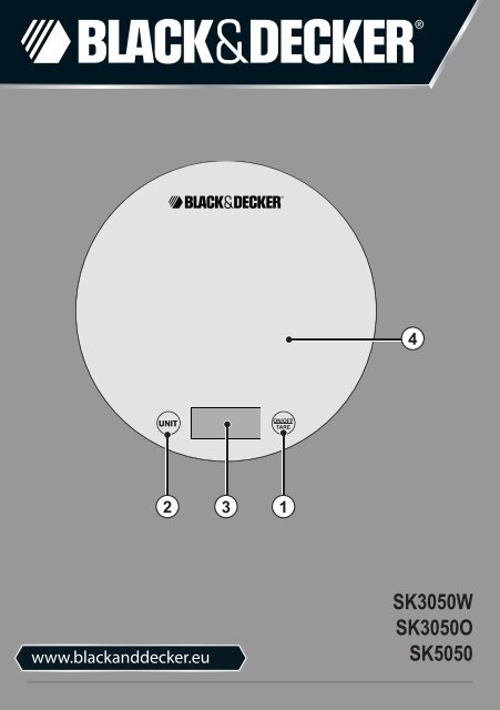 BlackandDecker Bilancia Da Cucina- Sk3050 - Type 1 - Instruction Manual  (Inglese - Italiano - Greco)