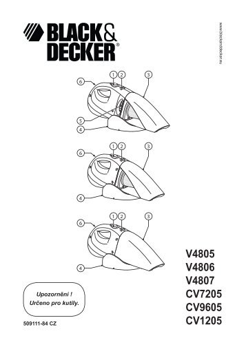BlackandDecker Aspiratori Ricaricabili Portatili- V4806 - Type H1 - Instruction Manual (Czech)