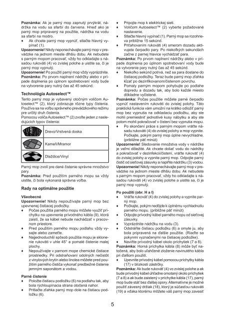 BlackandDecker Lavapavimenti A Vapore- Fsm1620 - Type 1 - Instruction Manual (Slovacco)