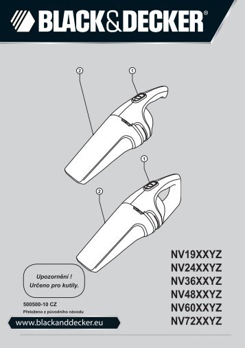 BlackandDecker Aspiratori Ricaricabili Portatili- Nv3600 - Type H2 - Instruction Manual (Czech)