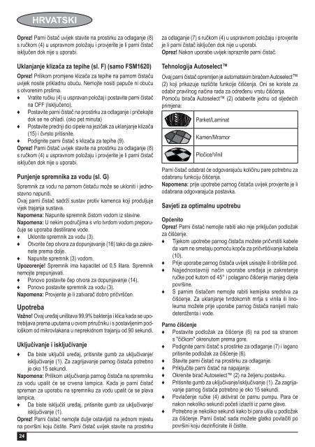 BlackandDecker Lavapavimenti A Vapore- Fsm1620 - Type 1 - Instruction Manual (Balcani)