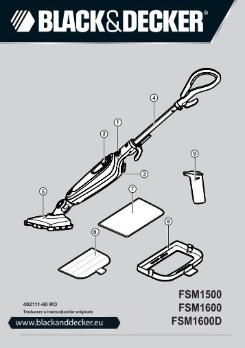 BlackandDecker Lavapavimenti A Vapore- Fsm1500 - Type 1 - 2 - Instruction Manual (Romania)