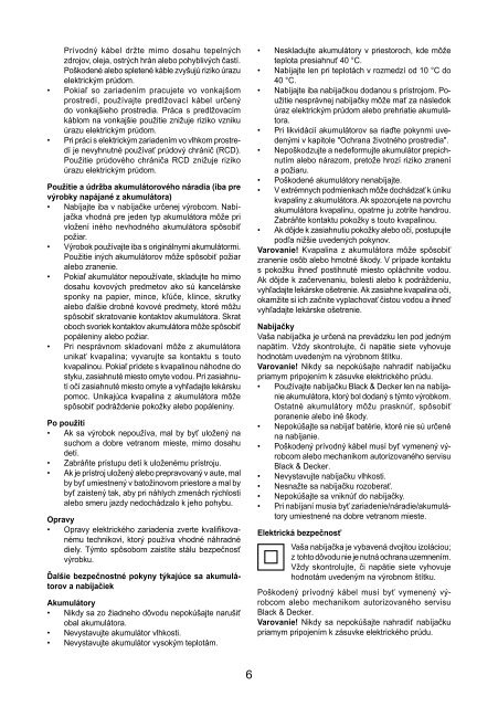 BlackandDecker Aspiratori Ricaricabili Portatili- Pv9605 - Type H1 - Instruction Manual (Slovacco)