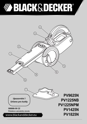 BlackandDecker Aspiratori Ricaricabili Portatili- Pv1225n - Type H1 - Instruction Manual (Czech)