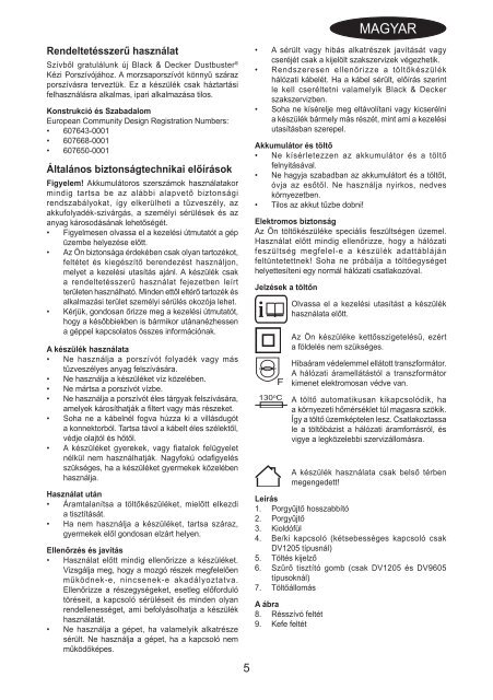 BlackandDecker Aspiratori Ricaricabili Portatili- Dv1205 - Type H2 - Instruction Manual (Ungheria)