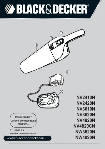 BlackandDecker Aspiratori Ricaricabili Portatili- Nv2410n - Type H1 - Instruction Manual (Slovacco)