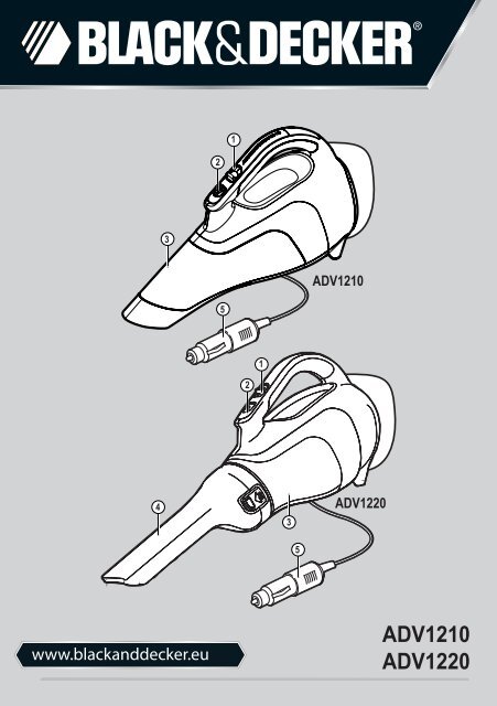 BlackandDecker Aspirapolv Per Auto- Adv1220 - Type H1 - Instruction Manual (Europeo Orientale)