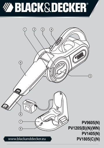 BlackandDecker Aspiratori Ricaricabili Portatili- Pv9605 - Type H2 - Instruction Manual (Europeo)