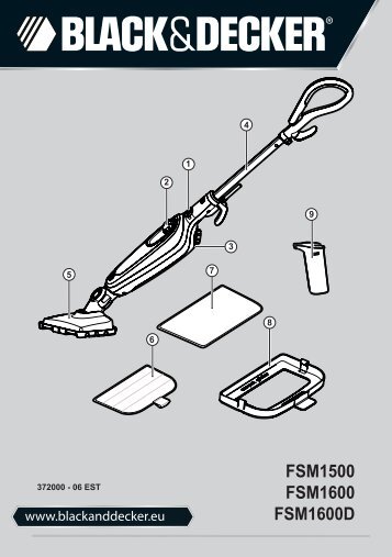 BlackandDecker Lavapavimenti A Vapore- Fsm1500 - Type 1 - 2 - Instruction Manual (Europeo Orientale)