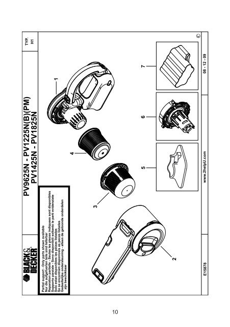 BlackandDecker Aspiratori Ricaricabili Portatili- Pv1225n - Type H1 - Instruction Manual (Russia - Ucraina)