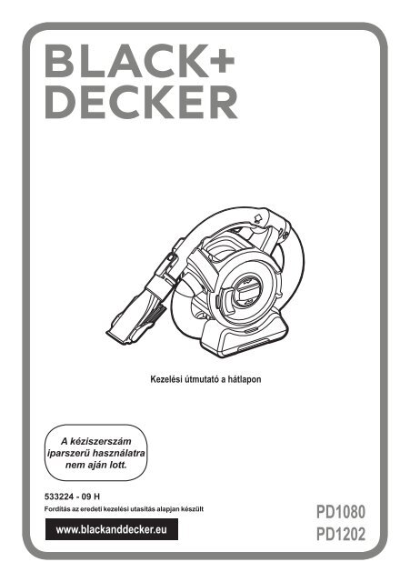 BlackandDecker Aspiratori Ricaricabili Portatili- Pd1202n - Type 1 - Instruction Manual (Ungheria)