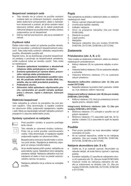 BlackandDecker Aspiratori Ricaricabili Portatili- Dv7210 - Type H1 - Instruction Manual (Slovacco)